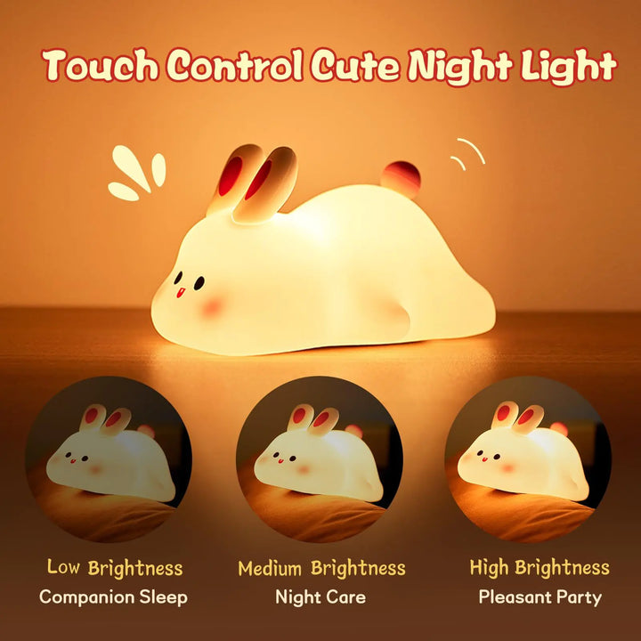 Soft Touch Rabbit LED Night Light - Shopsbee