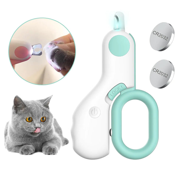 LuminaPet LED Nail Clippers for Small Pets (Blue)