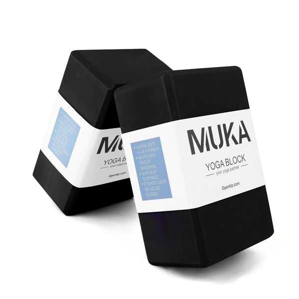 Dual Black EVA Yoga Blocks for Enhanced Poses