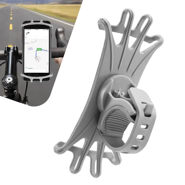 Jewkot 1 PC Bike Phone Mount 180 Degree Rotation Silicone Handlebar Phone Mount Universal Cycling Navigation Phone Holder for Most Bike Electric Vehicle Motorcycle (Gray) - Shopsbee