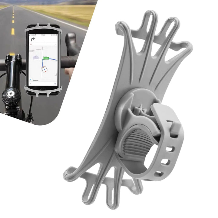 Jewkot 1 PC Bike Phone Mount 180 Degree Rotation Silicone Handlebar Phone Mount Universal Cycling Navigation Phone Holder for Most Bike Electric Vehicle Motorcycle (Gray) - Shopsbee