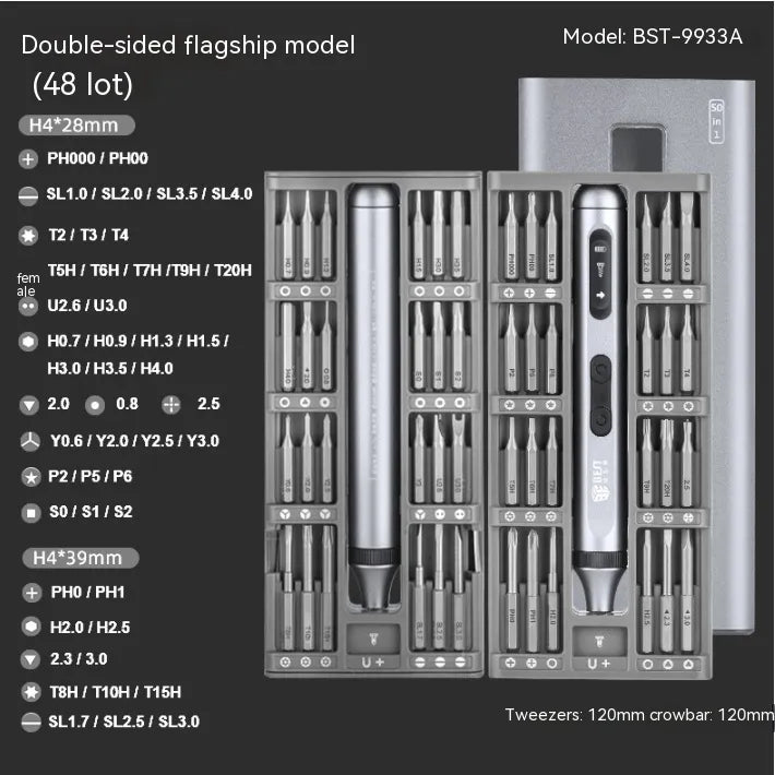 Portable 50-in-1 Rechargeable Electric Screwdriver Set - Shopsbee